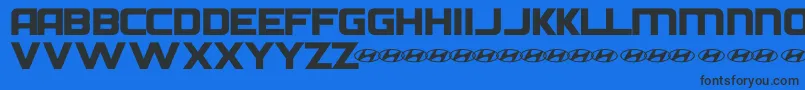 Шрифт HyundaiNormal – чёрные шрифты на синем фоне