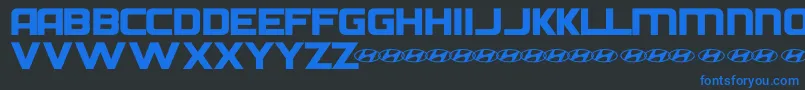 HyundaiNormal Font – Blue Fonts on Black Background