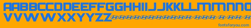 Шрифт HyundaiNormal – синие шрифты на оранжевом фоне