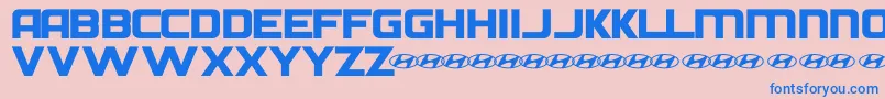 HyundaiNormal-Schriftart – Blaue Schriften auf rosa Hintergrund