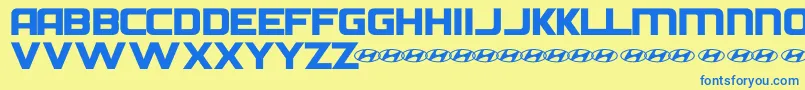 HyundaiNormal Font – Blue Fonts on Yellow Background
