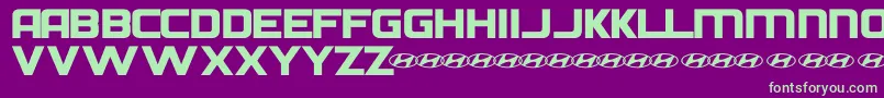 HyundaiNormal Font – Green Fonts on Purple Background