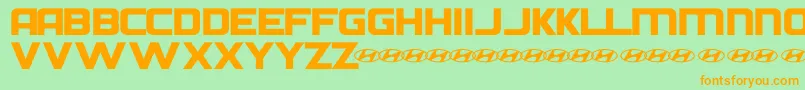 Шрифт HyundaiNormal – оранжевые шрифты на зелёном фоне