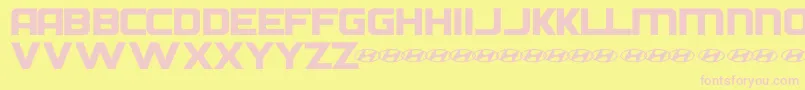Шрифт HyundaiNormal – розовые шрифты на жёлтом фоне