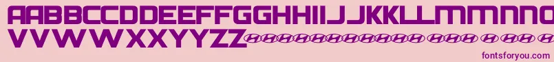 フォントHyundaiNormal – ピンクの背景に紫のフォント