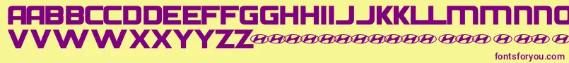 HyundaiNormal-fontti – violetit fontit keltaisella taustalla
