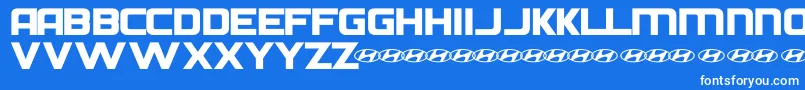 Шрифт HyundaiNormal – белые шрифты на синем фоне
