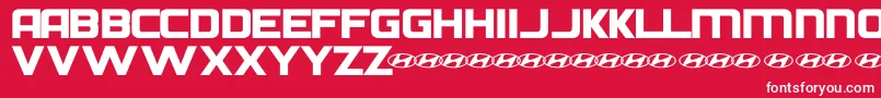 Шрифт HyundaiNormal – белые шрифты на красном фоне
