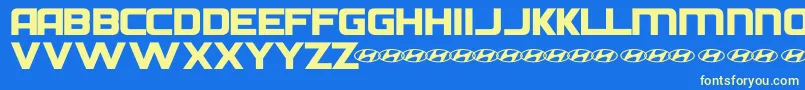 Шрифт HyundaiNormal – жёлтые шрифты на синем фоне