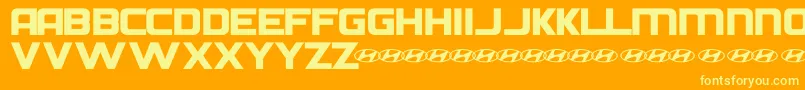 HyundaiNormal Font – Yellow Fonts on Orange Background