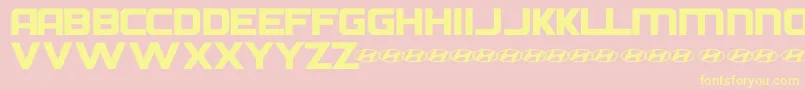 HyundaiNormal-fontti – keltaiset fontit vaaleanpunaisella taustalla