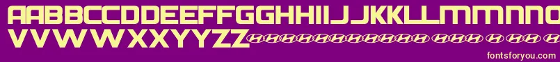 Шрифт HyundaiNormal – жёлтые шрифты на фиолетовом фоне