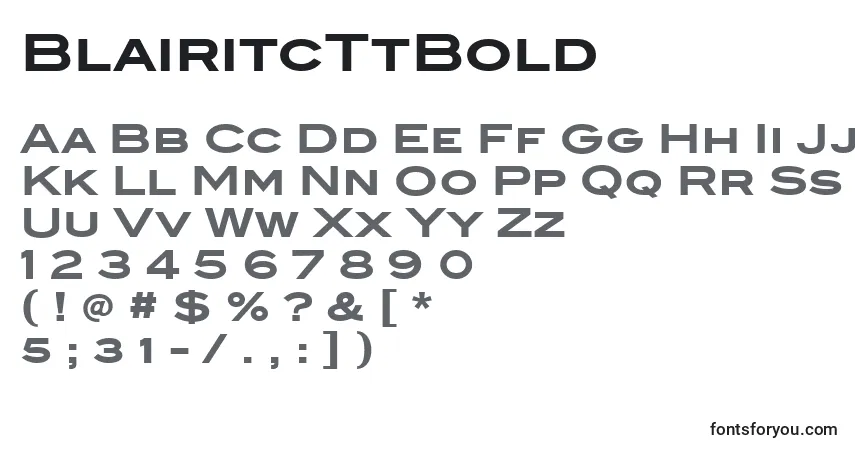 Schriftart BlairitcTtBold – Alphabet, Zahlen, spezielle Symbole