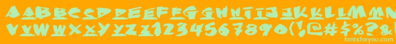 Krunch Font – Green Fonts on Orange Background