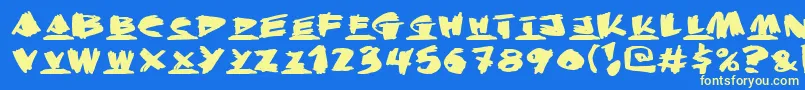 Krunch Font – Yellow Fonts on Blue Background