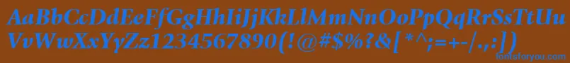 ItcGiovanniLtBlackItalic Font – Blue Fonts on Brown Background