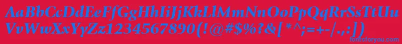 ItcGiovanniLtBlackItalic-Schriftart – Blaue Schriften auf rotem Hintergrund