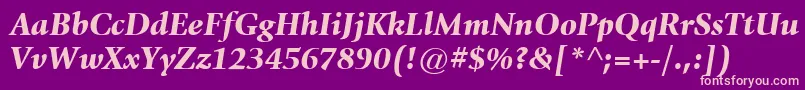 ItcGiovanniLtBlackItalic Font – Pink Fonts on Purple Background