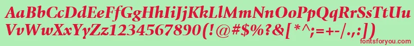ItcGiovanniLtBlackItalic Font – Red Fonts on Green Background