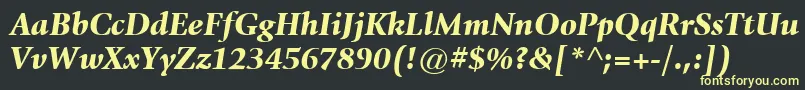 ItcGiovanniLtBlackItalic Font – Yellow Fonts on Black Background