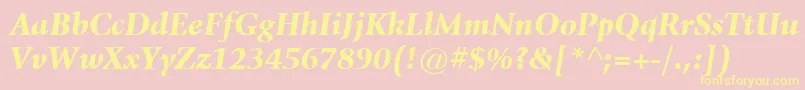 ItcGiovanniLtBlackItalic Font – Yellow Fonts on Pink Background