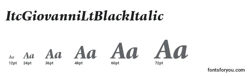 Размеры шрифта ItcGiovanniLtBlackItalic