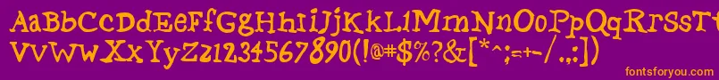 StageRegular Font – Orange Fonts on Purple Background