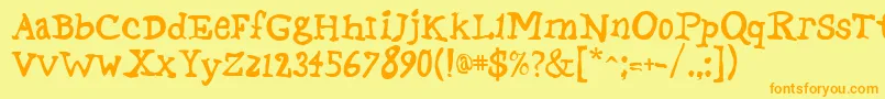 StageRegular Font – Orange Fonts on Yellow Background