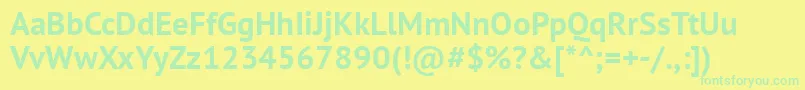 Czcionka PtSansBold – zielone czcionki na żółtym tle