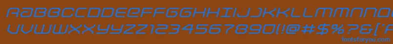 Lightbrigadeexpandital Font – Blue Fonts on Brown Background