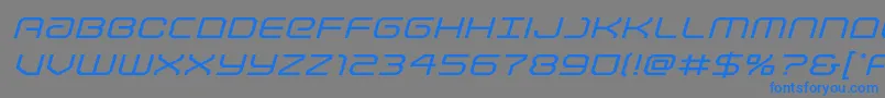 Lightbrigadeexpandital Font – Blue Fonts on Gray Background