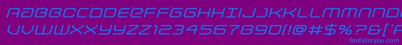 Lightbrigadeexpandital Font – Blue Fonts on Purple Background