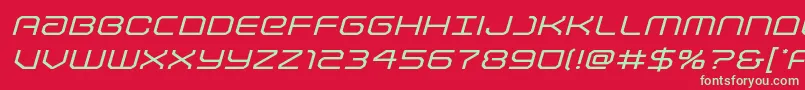 Lightbrigadeexpandital Font – Green Fonts on Red Background
