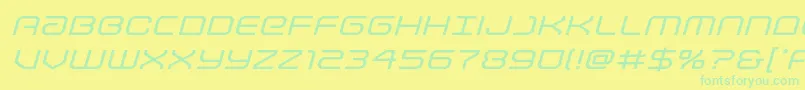 Lightbrigadeexpandital Font – Green Fonts on Yellow Background