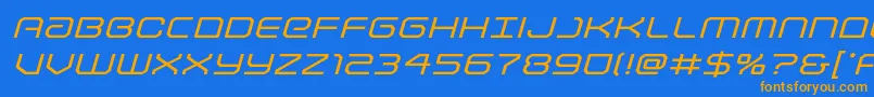 Lightbrigadeexpandital Font – Orange Fonts on Blue Background
