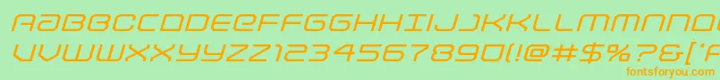 Lightbrigadeexpandital Font – Orange Fonts on Green Background