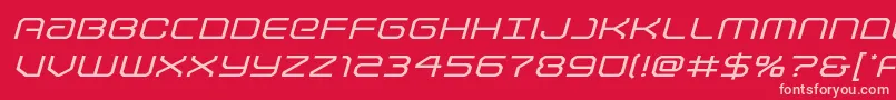 Lightbrigadeexpandital Font – Pink Fonts on Red Background