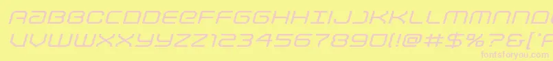 Lightbrigadeexpandital Font – Pink Fonts on Yellow Background