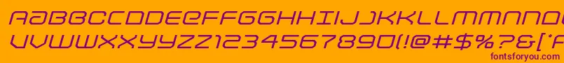 Lightbrigadeexpandital Font – Purple Fonts on Orange Background