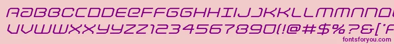 Lightbrigadeexpandital Font – Purple Fonts on Pink Background