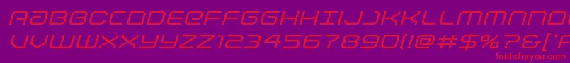 Lightbrigadeexpandital Font – Red Fonts on Purple Background