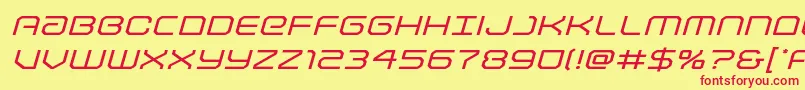 Lightbrigadeexpandital Font – Red Fonts on Yellow Background