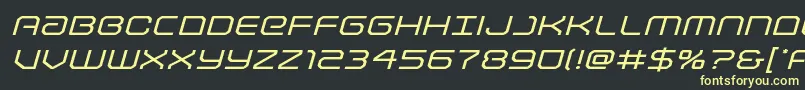 Lightbrigadeexpandital Font – Yellow Fonts on Black Background