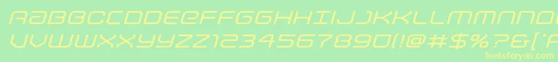 Lightbrigadeexpandital Font – Yellow Fonts on Green Background