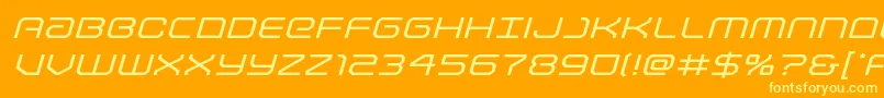 Lightbrigadeexpandital Font – Yellow Fonts on Orange Background