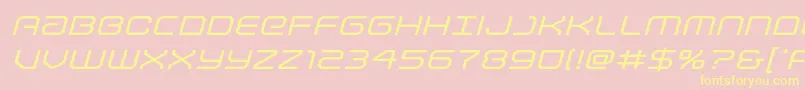 Lightbrigadeexpandital Font – Yellow Fonts on Pink Background