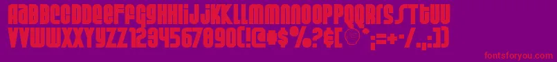 Weltsp-Schriftart – Rote Schriften auf violettem Hintergrund