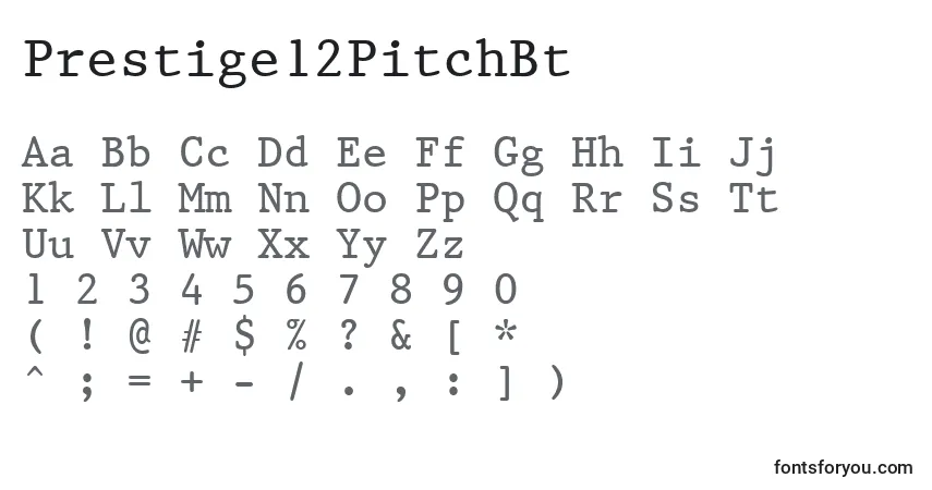 Police Prestige12PitchBt - Alphabet, Chiffres, Caractères Spéciaux