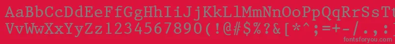 Шрифт Prestige12PitchBt – серые шрифты на красном фоне