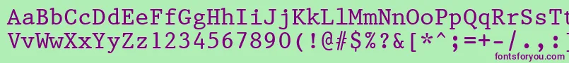Prestige12PitchBt Font – Purple Fonts on Green Background